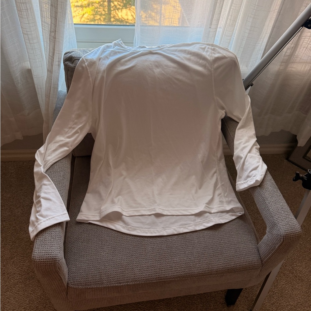 Lands' End Women's White Long Sleeve Top